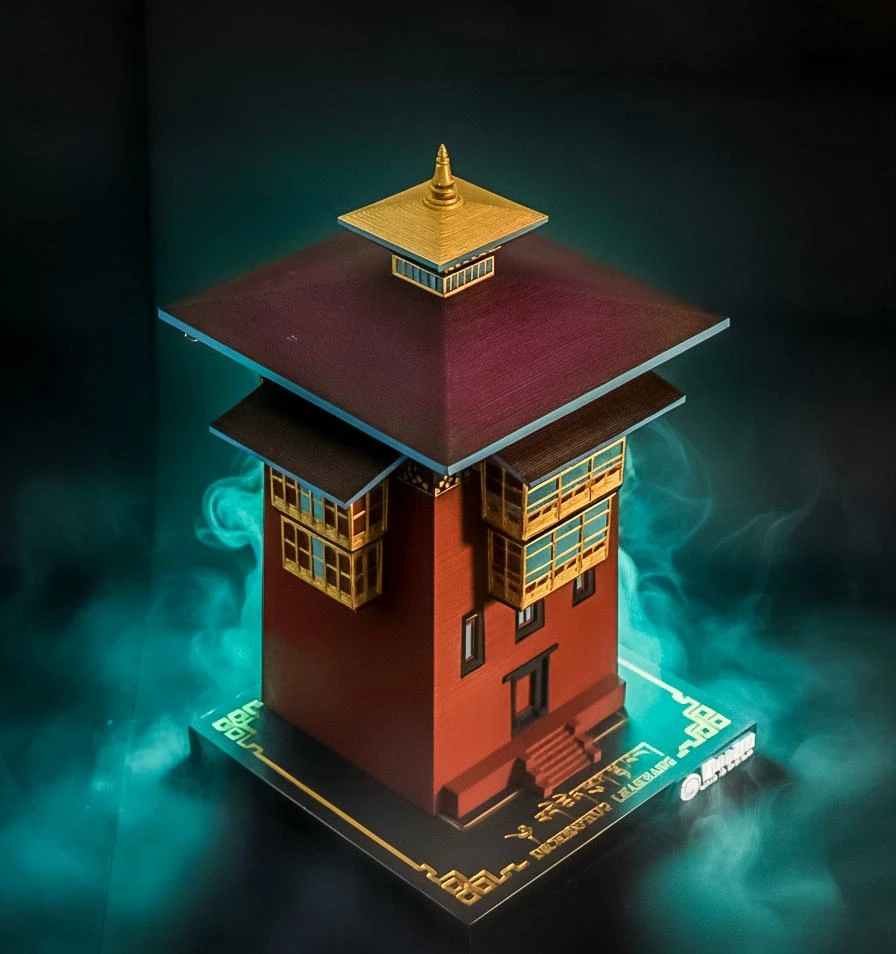 Architectural details of the Dechenphug Lhakhang model
