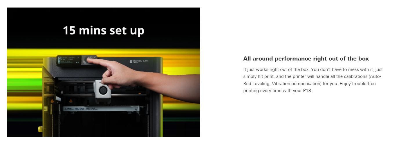 Bambu Lab P1S 3D Printer, product highlight 1