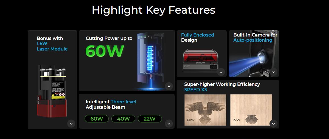 Creality Falcon2 Pro 60W Laser Engraver & Cutter, product highlight 2