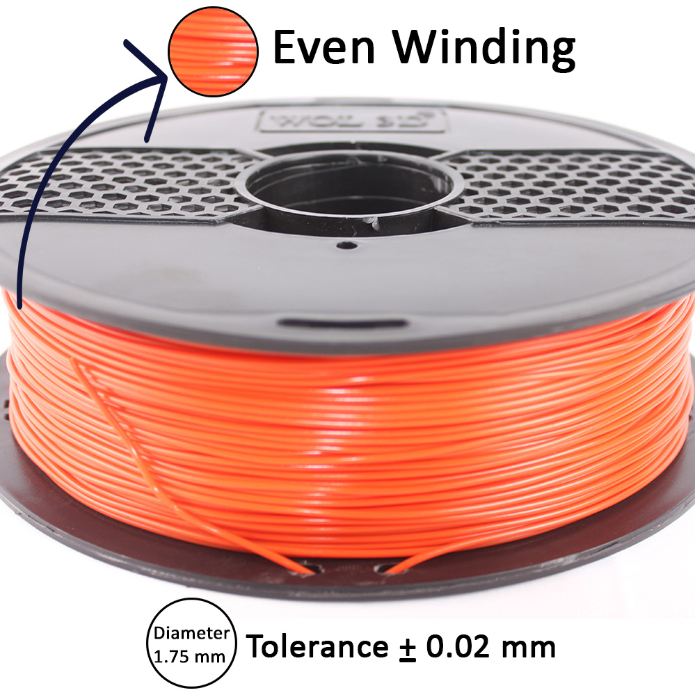 Evenly wound filament